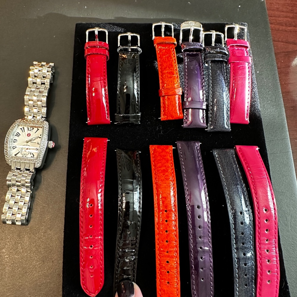 Michele Urban Mini watch with diamonds